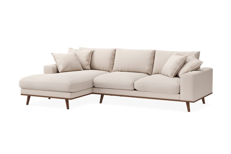 Copenhagen Premium 4-personers Venstrevendt L-formet Dyb Divansofa i Bouclé - Lys beige - Møbler - Sofaer - Sofa med sjeselong