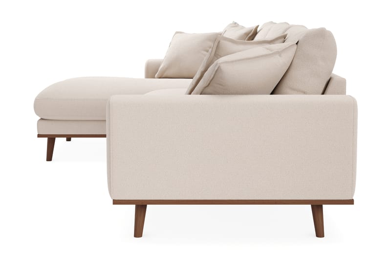 Copenhagen Premium 4-personers Venstrevendt L-formet Dyb Divansofa i Bouclé - Lys beige - Møbler - Sofaer - Sofa med sjeselong