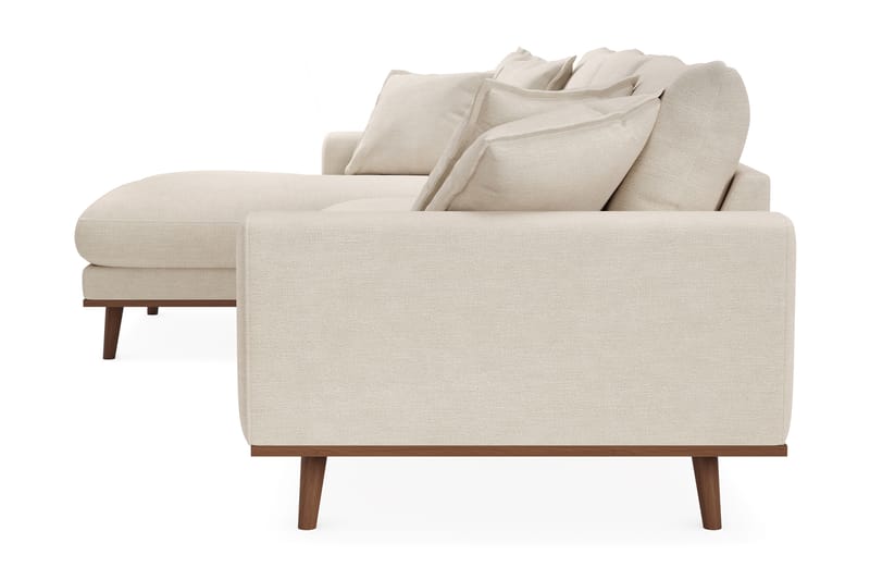 Copenhagen Premium 4-personers Venstrevendt L-formet Dyb Divansofa i Stof - Beige - Møbler - Sofaer - Sofa med sjeselong