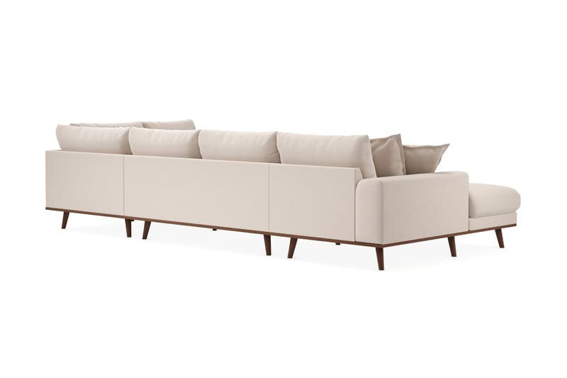 Copenhagen Premium 5-personers Højrevendt U-formet Dyb Sofa med Divan og Chaiselong i Bouclé - Lys beige - Møbler - Sofaer - U-sofa