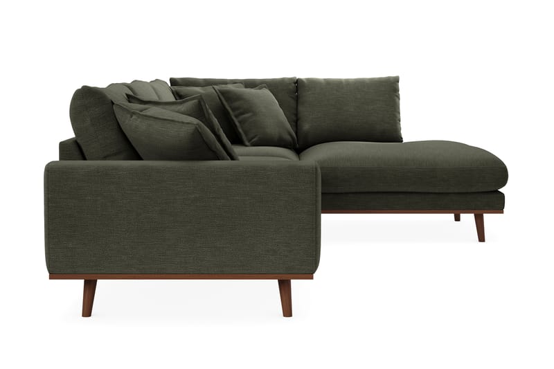 Copenhagen Premium 4-personers Højrevendt L-formet Dyb Chaiselongsofa i Stof - Grøn - Møbler - Sofaer - Sofa med sjeselong