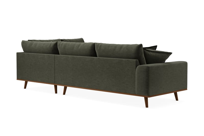 Copenhagen Premium 4-personers Højrevendt L-formet Dyb Chaiselongsofa i Stof - Grøn - Møbler - Sofaer - Sofa med sjeselong