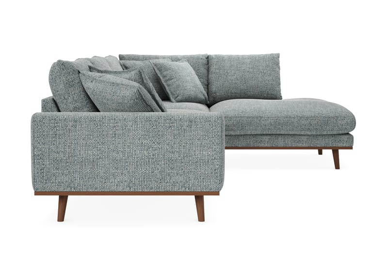 Copenhagen Premium 4-personers Højrevendt L-formet Dyb Chaiselongsofa i Chenille - Grå/blå - Møbler - Sofaer - Sofa med sjeselong