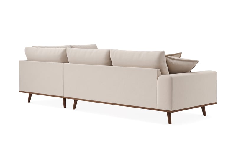 Copenhagen Premium 4-personers Højrevendt L-formet Dyb Chaiselongsofa i Bouclé - Lys beige - Møbler - Sofaer - Sofa med sjeselong