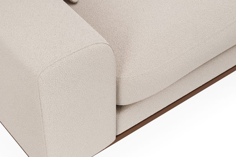 Copenhagen Premium 4-personers Højrevendt L-formet Dyb Divansofa i Bouclé - Lys beige - Møbler - Sofaer - Sofa med sjeselong