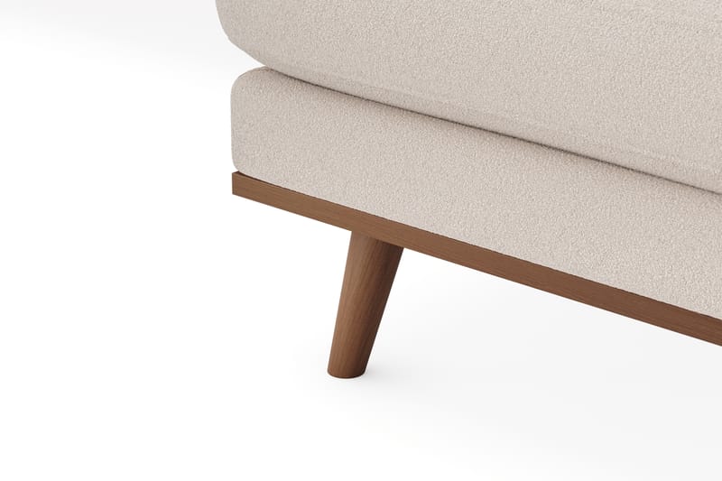 Copenhagen Premium 4-personers Højrevendt L-formet Dyb Divansofa i Bouclé - Lys beige - Møbler - Sofaer - Sofa med sjeselong