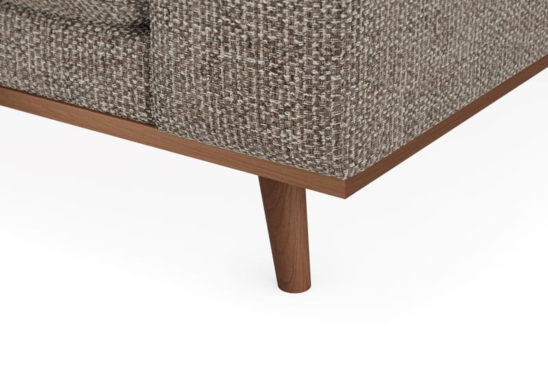 Copenhagen Premium 4-personers Venstrevendt L-formet Dyb Divansofa i Chenille - Brun - Møbler - Sofaer - Sofa med sjeselong