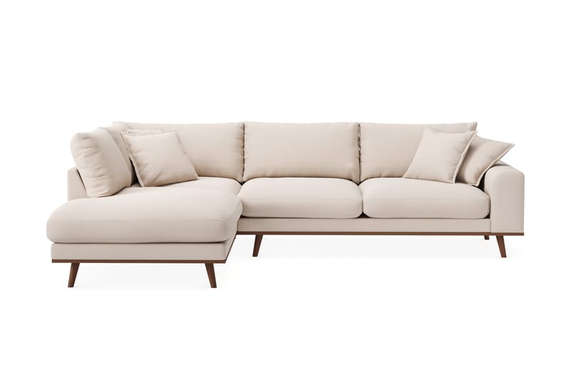 Copenhagen Premium 4-personers Venstrevendt L-formet Dyb Chaiselongsofa i Bouclé - Lys beige - Møbler - Sofaer - Sofa med sjeselong