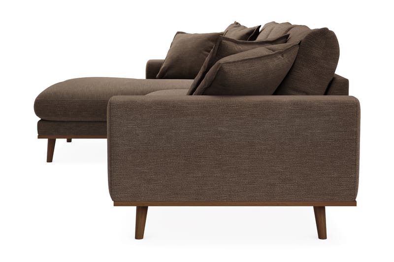 Copenhagen Premium 4-personers Venstrevendt L-formet Dyb Divansofa i Stof - Brun - Møbler - Sofaer - Sofa med sjeselong