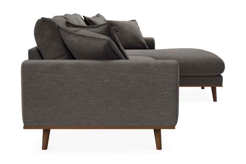 Copenhagen Premium 4-personers Højrevendt L-formet Dyb Divansofa i Stof - Mørkegrå - Møbler - Sofaer - Sofa med sjeselong