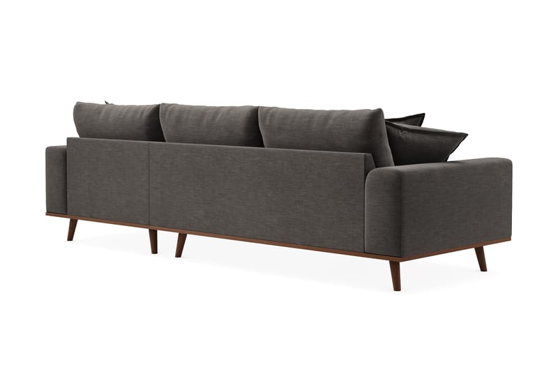 Copenhagen Premium 4-personers Højrevendt L-formet Dyb Divansofa i Stof - Mørkegrå - Møbler - Sofaer - Sofa med sjeselong