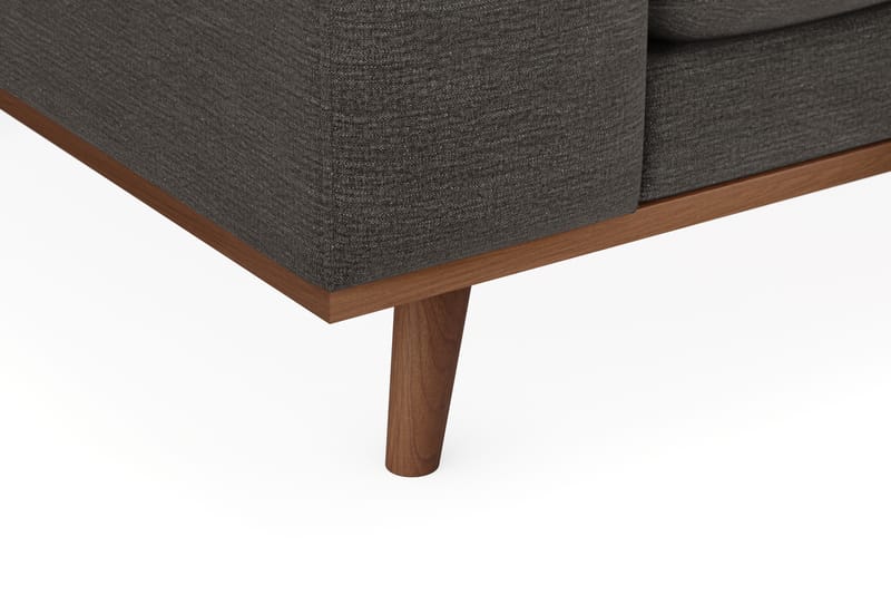 Copenhagen Premium 4-personers Højrevendt L-formet Dyb Chaiselongsofa i Stof - Mørkegrå - Møbler - Sofaer - Sofa med sjeselong