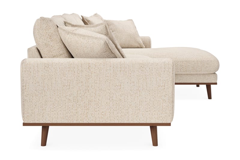 Copenhagen Premium 4-personers Højrevendt L-formet Dyb Divansofa i Chenille - Beige - Møbler - Sofaer - Sofa med sjeselong