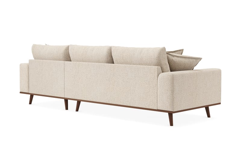 Copenhagen Premium 4-personers Højrevendt L-formet Dyb Divansofa i Chenille - Beige - Møbler - Sofaer - Sofa med sjeselong