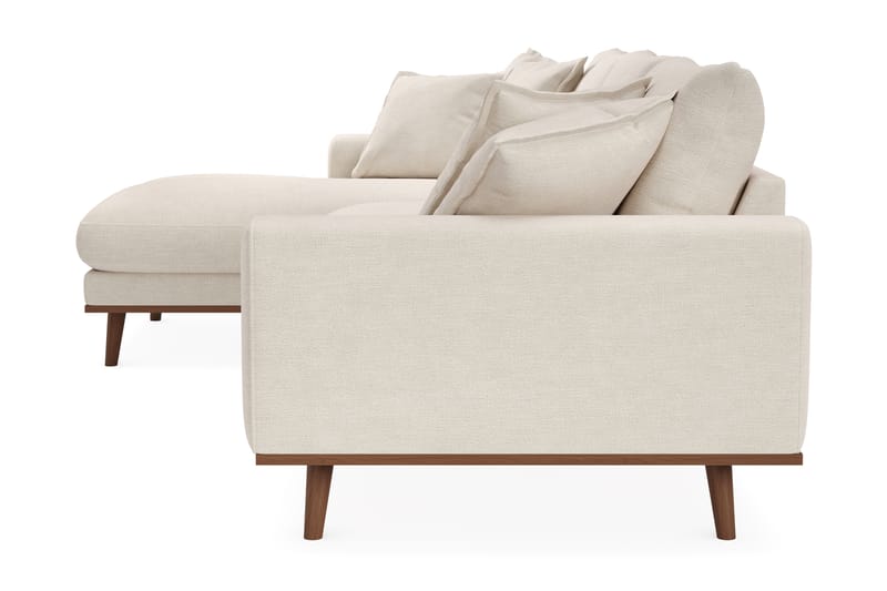 Copenhagen Premium 4-personers Venstrevendt L-formet Dyb Divansofa i Stof - Lys beige - Møbler - Sofaer - Sofa med sjeselong