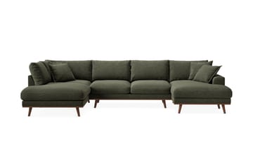 Copenhagen Premium 5-personers Højrevendt U-formet Dyb Sofa med Divan og Chaiselong i Stof