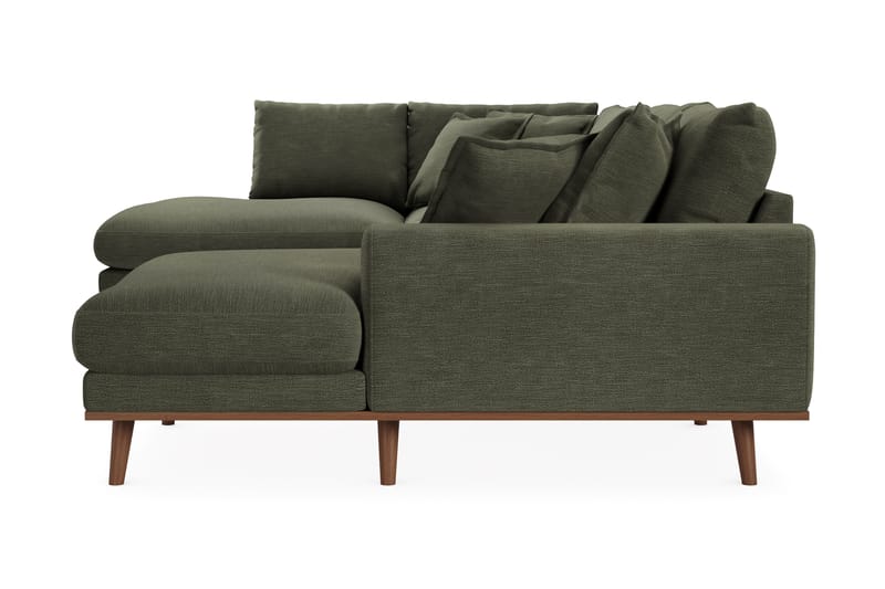 Copenhagen Premium 5-personers Højrevendt U-formet Dyb Sofa med Divan og Chaiselong i Stof - Grøn - Møbler - Sofaer - U-sofa