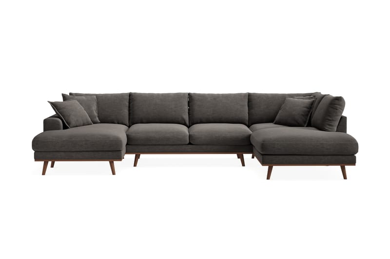 Copenhagen Premium 5-personers Venstrevendt U-formet Dyb Sofa med Divan og Chaiselong i Stof - Mørkegrå - Møbler - Sofaer - U-sofa