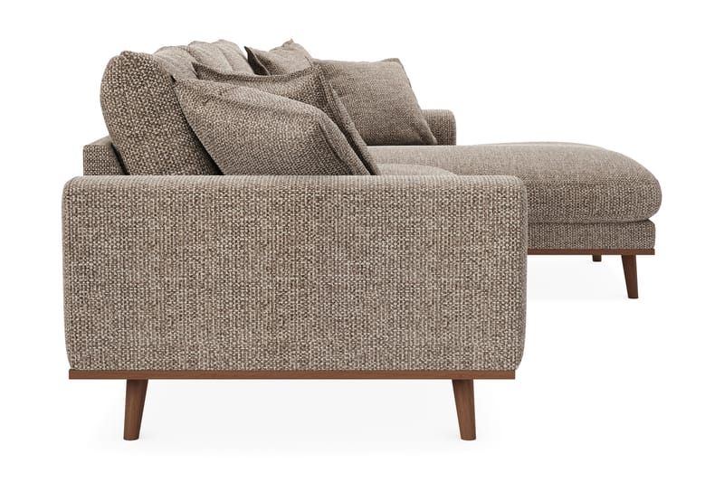 Copenhagen Premium 4-personers Højrevendt L-formet Dyb Divansofa i Chenille - Brun - Møbler - Sofaer - Sofa med sjeselong