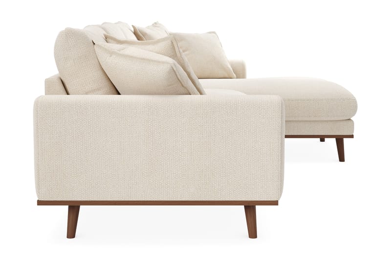 Copenhagen Premium 4-personers Højrevendt L-formet Dyb Divansofa i Chenille - Lys beige - Møbler - Sofaer - Sofa med sjeselong