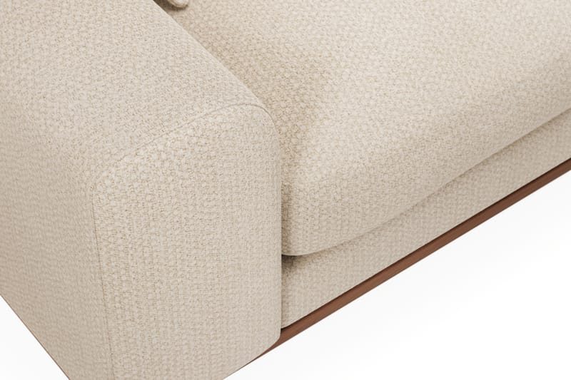 Copenhagen Premium 4-personers Højrevendt L-formet Dyb Chaiselongsofa i Chenille - Lys beige - Møbler - Sofaer - Sofa med sjeselong