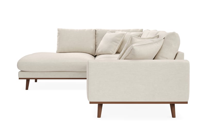 Copenhagen Premium 4-personers Venstrevendt L-formet Dyb Chaiselongsofa i Stof - Lys beige - Møbler - Sofaer - Sofa med sjeselong