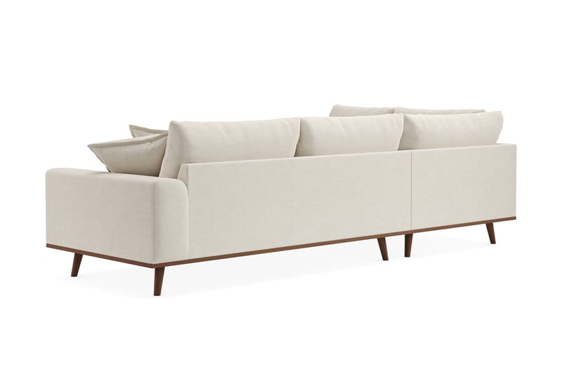Copenhagen Premium 4-personers Venstrevendt L-formet Dyb Chaiselongsofa i Stof - Lys beige - Møbler - Sofaer - Sofa med sjeselong