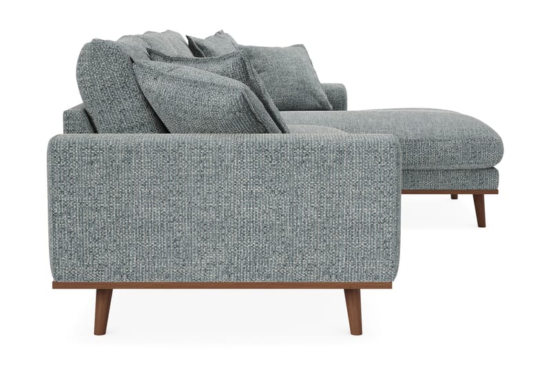 Copenhagen Premium 4-personers Højrevendt L-formet Dyb Divansofa i Chenille - Grå/blå - Møbler - Sofaer - Sofa med sjeselong