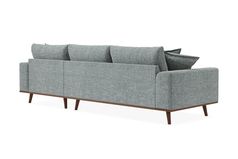 Copenhagen Premium 4-personers Højrevendt L-formet Dyb Divansofa i Chenille - Grå/blå - Møbler - Sofaer - Sofa med sjeselong