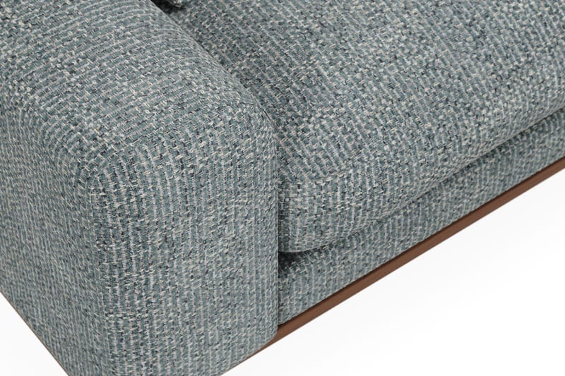 Copenhagen Premium 4-personers Højrevendt L-formet Dyb Chaiselongsofa i Chenille - Grå/blå - Møbler - Sofaer - Sofa med sjeselong