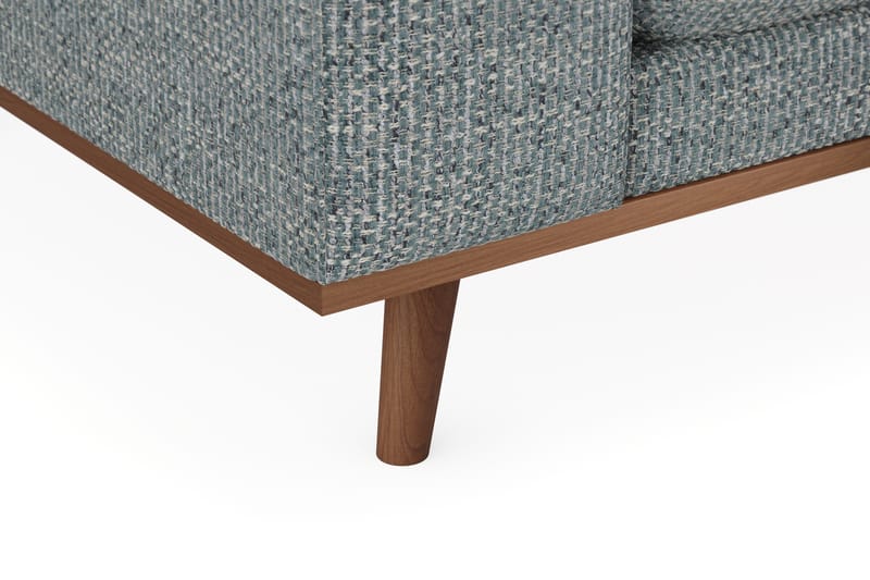 Copenhagen Premium 4-personers Højrevendt L-formet Dyb Chaiselongsofa i Chenille - Grå/blå - Møbler - Sofaer - Sofa med sjeselong
