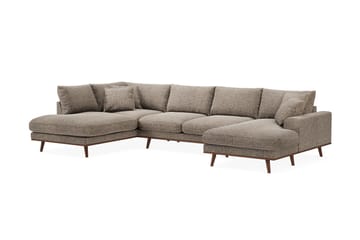 Copenhagen Premium 5-personers Venstrevendt U-formet Dyb Sofa med Divan og Chaiselong i Chenille