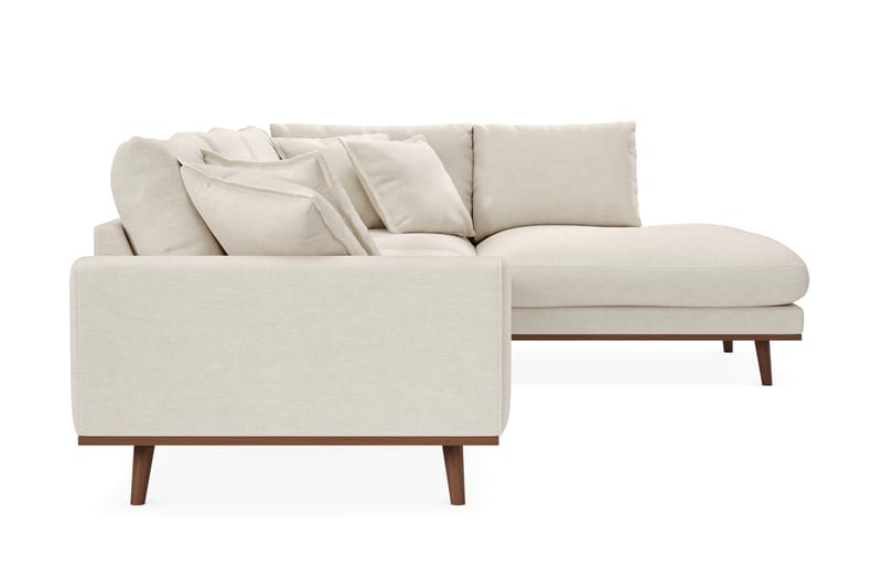 Copenhagen Premium 4-personers Højrevendt L-formet Dyb Chaiselongsofa i Stof - Lys beige - Møbler - Sofaer - Sofa med sjeselong