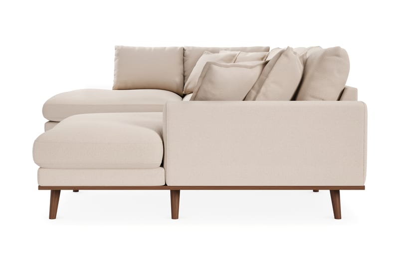 Copenhagen Premium 5-personers Venstrevendt U-formet Dyb Sofa med Divan og Chaiselong i Bouclé - Lys beige - Møbler - Sofaer - U-sofa