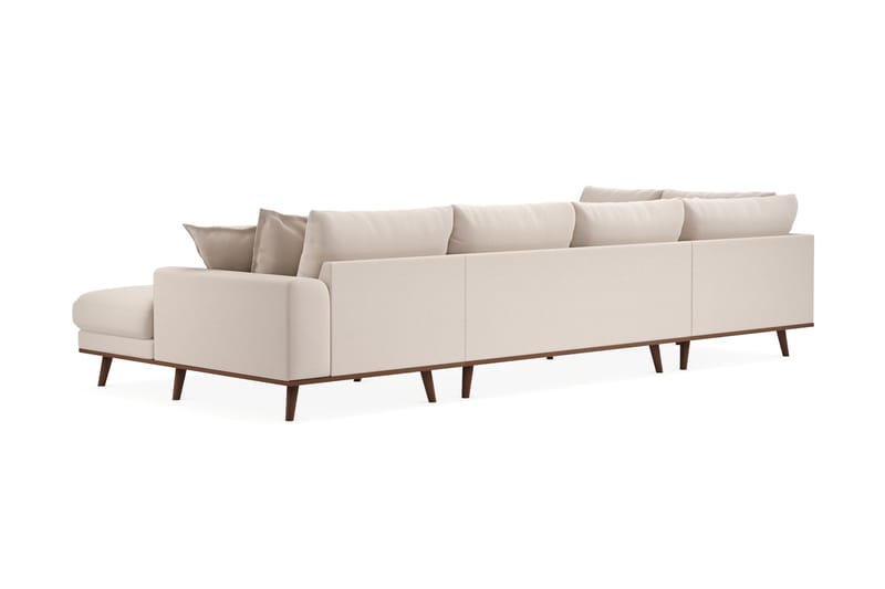 Copenhagen Premium 5-personers Venstrevendt U-formet Dyb Sofa med Divan og Chaiselong i Bouclé - Lys beige - Møbler - Sofaer - U-sofa