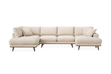 Copenhagen Premium 5-personers Venstrevendt U-formet Dyb Sofa med Divan og Chaiselong i Chenille