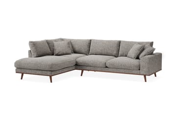 Copenhagen Premium 4-personers Venstrevendt L-formet Dyb Chaiselongsofa i Chenille - Grå - Møbler - Sofaer - Sofa med sjeselong