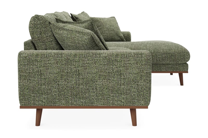 Copenhagen Premium 4-personers Højrevendt L-formet Dyb Divansofa i Chenille - Grøn - Møbler - Sofaer - Sofa med sjeselong