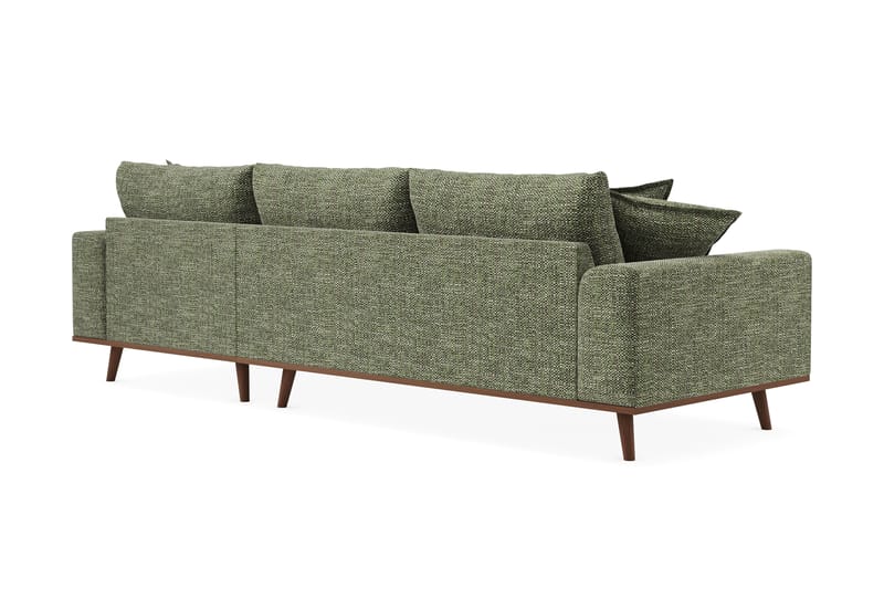 Copenhagen Premium 4-personers Højrevendt L-formet Dyb Divansofa i Chenille - Grøn - Møbler - Sofaer - Sofa med sjeselong