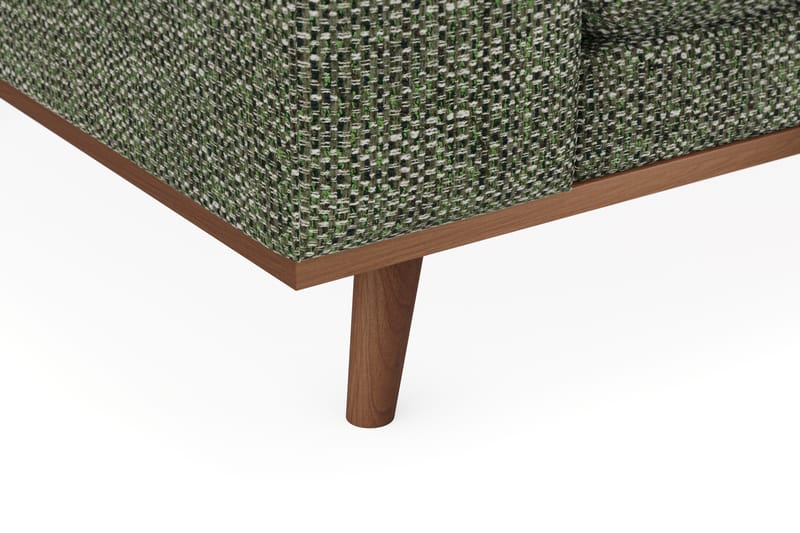 Copenhagen Premium 4-personers Højrevendt L-formet Dyb Chaiselongsofa i Chenille - Gr�øn - Møbler - Sofaer - Sofa med sjeselong