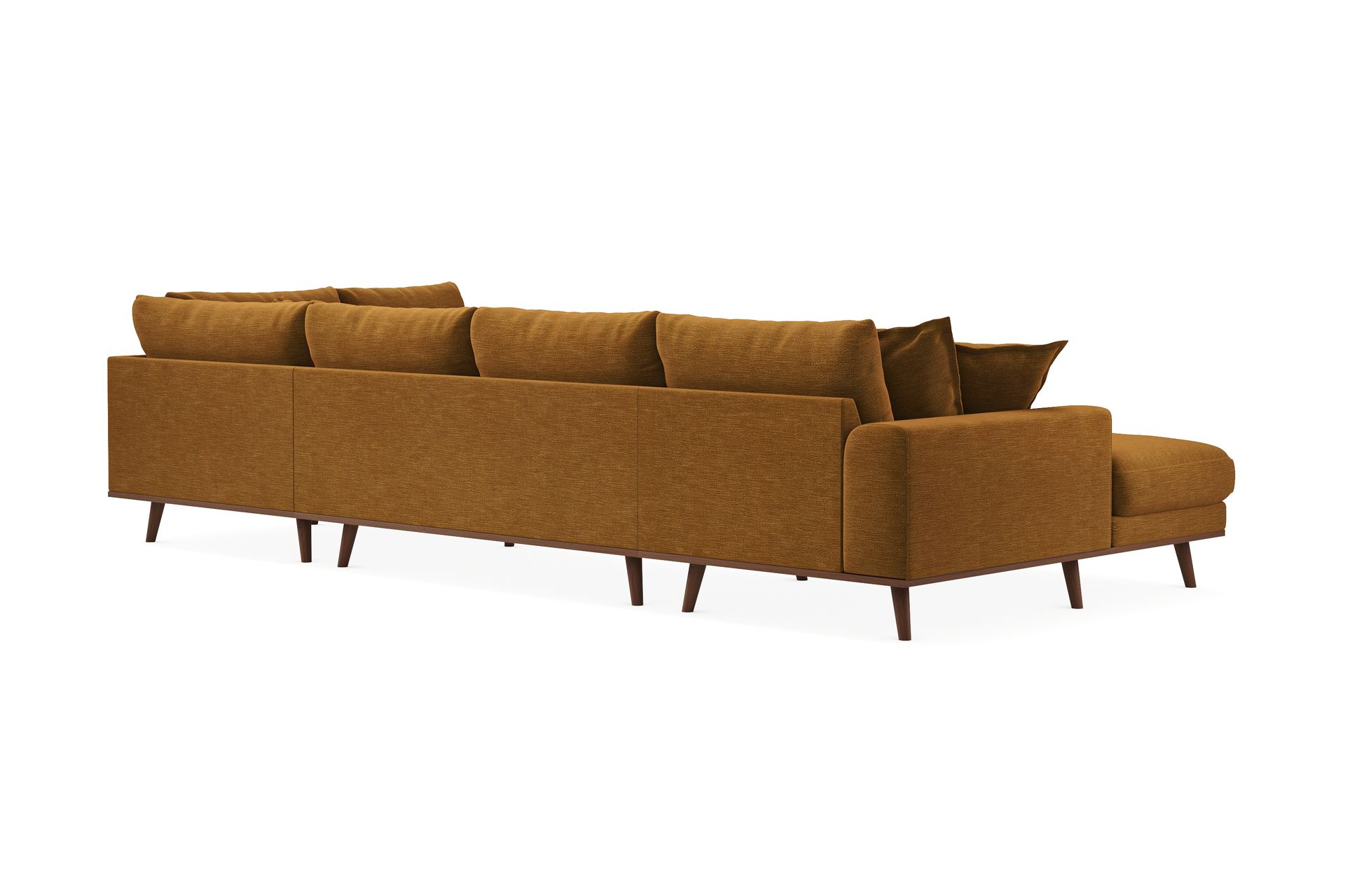 Copenhagen Premium 5-personers Venstrevendt U-formet Dyb Sofa med Divan og Chaiselong i Stof - Sennepsgul - Møbler - Sofaer - U-sofa