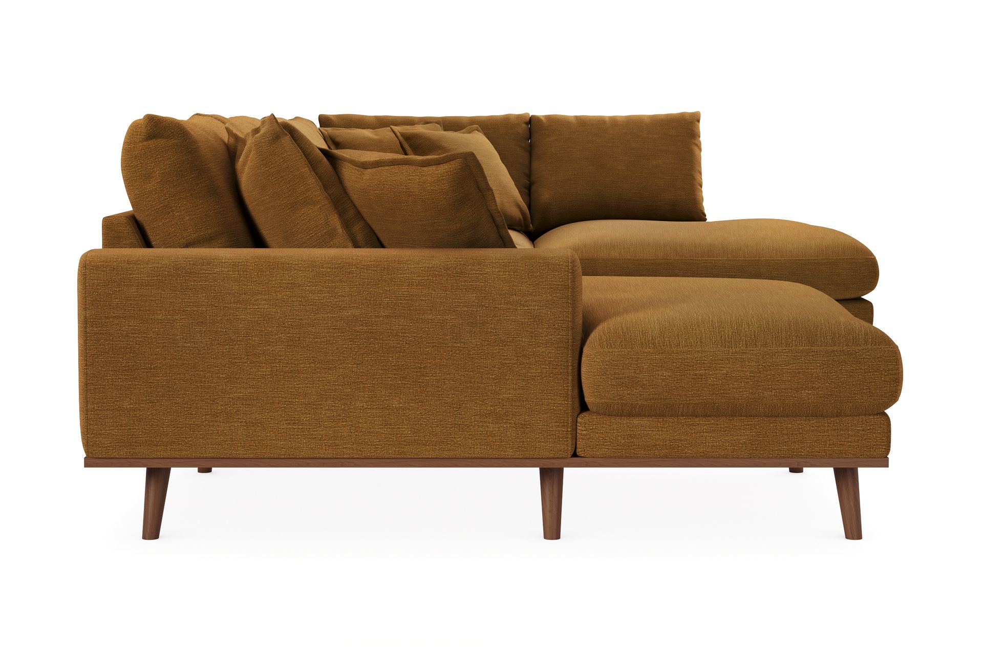 Copenhagen Premium 5-personers Venstrevendt U-formet Dyb Sofa med Divan og Chaiselong i Stof - Sennepsgul - Møbler - Sofaer - U-sofa