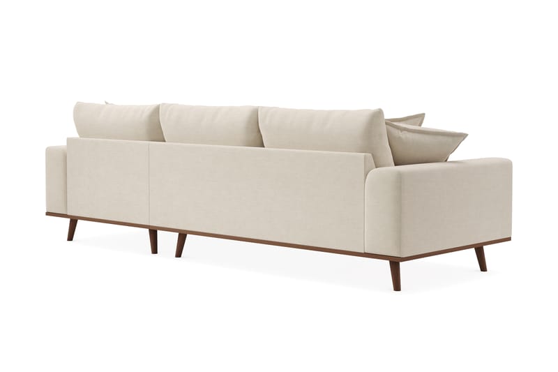 Copenhagen Premium 4-personers Højrevendt L-formet Dyb Divansofa i Stof - Beige - Møbler - Sofaer - Sofa med sjeselong