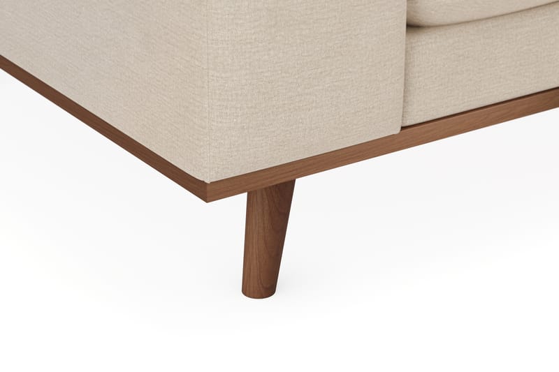 Copenhagen Premium 4-personers Højrevendt L-formet Dyb Chaiselongsofa i Stof - Beige - Møbler - Sofaer - Sofa med sjeselong