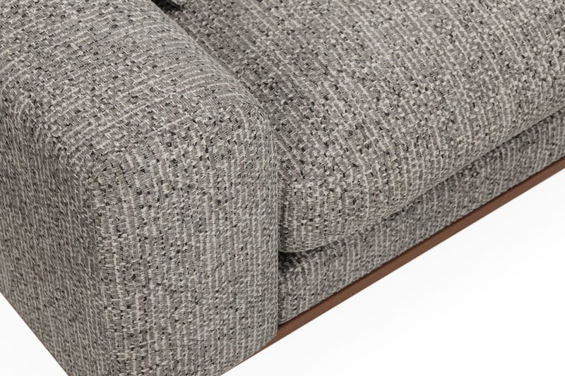 Copenhagen Premium 4-personers Højrevendt L-formet Dyb Chaiselongsofa i Chenille - Grå - Møbler - Sofaer - Sofa med sjeselong