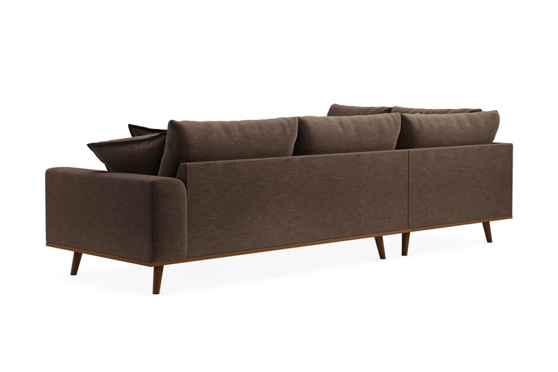 Copenhagen Premium 4-personers Venstrevendt L-formet Dyb Chaiselongsofa i Stof - Brun - Møbler - Sofaer - Sofa med sjeselong