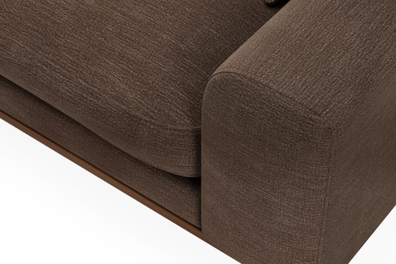 Copenhagen Premium 4-personers Venstrevendt L-formet Dyb Chaiselongsofa i Stof - Brun - Møbler - Sofaer - Sofa med sjeselong
