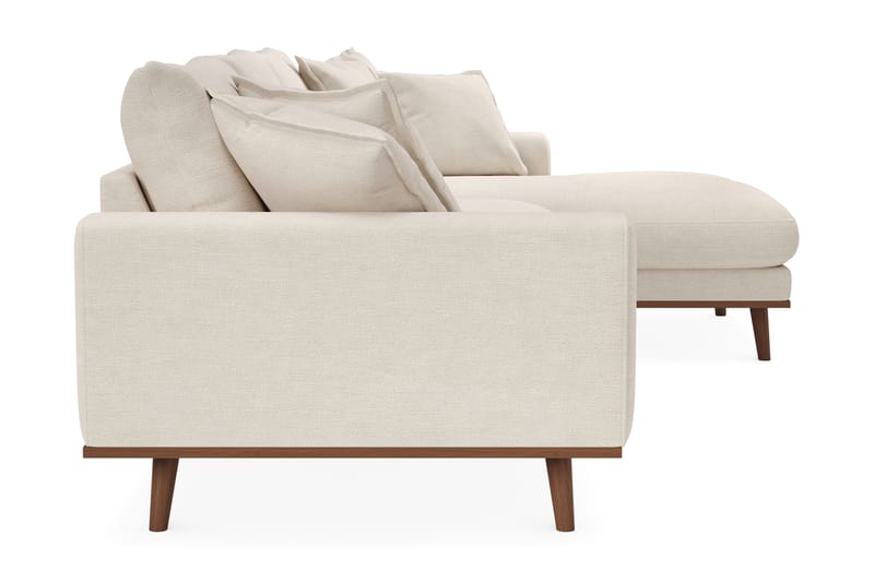 Copenhagen Premium 4-personers Højrevendt L-formet Dyb Divansofa i Stof - Lys beige - Møbler - Sofaer - Sofa med sjeselong