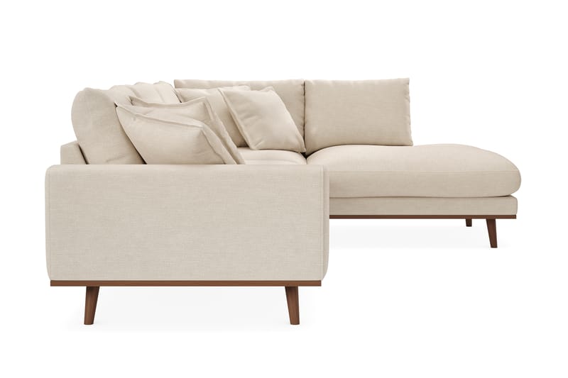 Copenhagen Premium 4-personers Højrevendt L-formet Dyb Chaiselongsofa i Stof - Beige - Møbler - Sofaer - Sofa med sjeselong