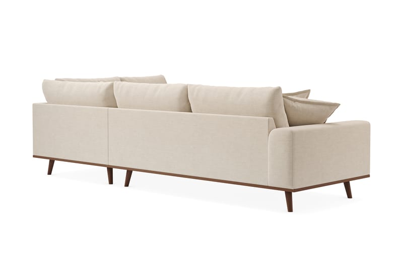 Copenhagen Premium 4-personers Højrevendt L-formet Dyb Chaiselongsofa i Stof - Beige - Møbler - Sofaer - Sofa med sjeselong